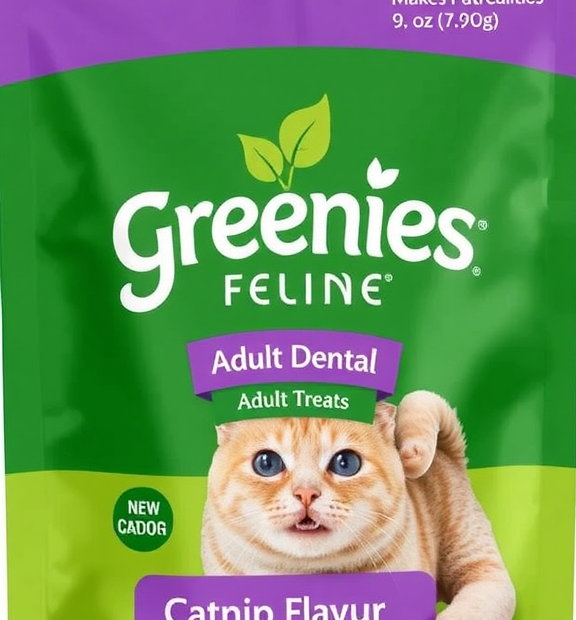 Greenies Feline Adult Dental Cat Treats, Catnip Flavor, 9.75 oz