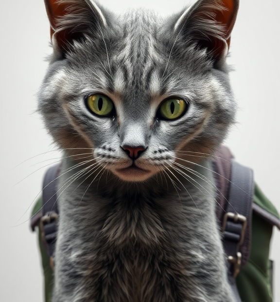 grey cat backpack