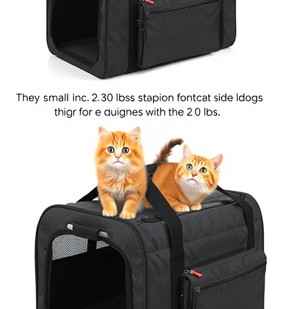 Large Cat Carrier for 2 Cats, Soft Side Pet Carrier for Cats Small Dog Up to 20 lbs, Collapsib