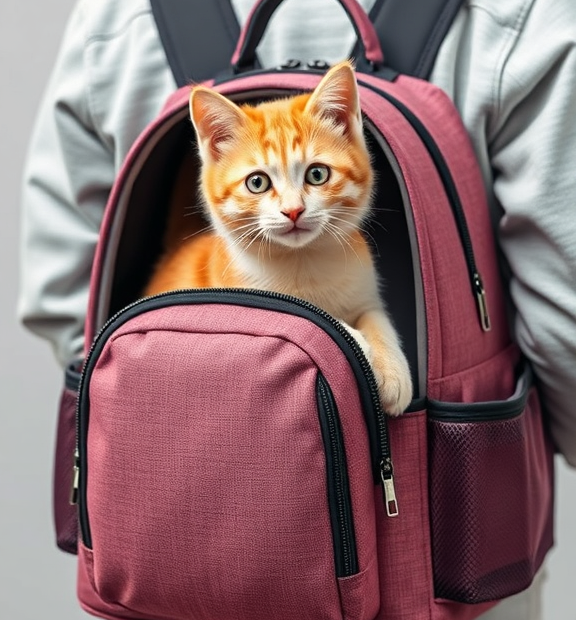 Lollimeow Cat Carrier Backpack, Bubble Expandable Backpack Carrier, Pets and Small Dogs,Airlin