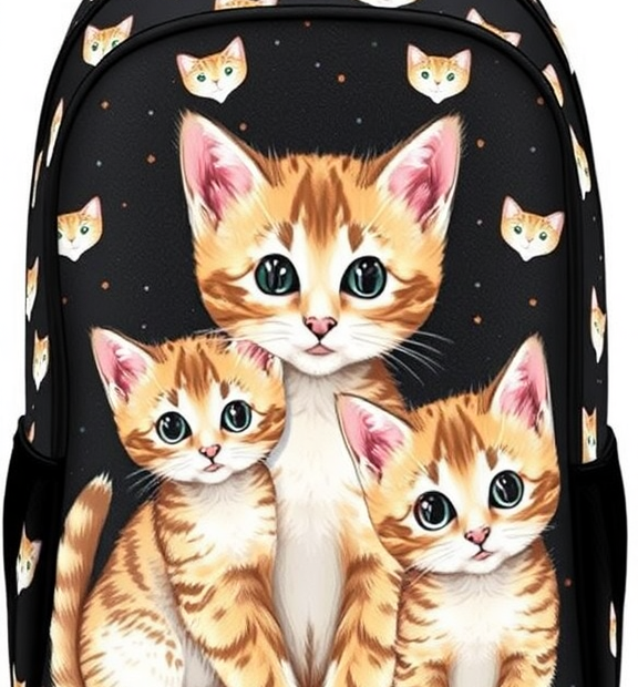 Nerxy Cute Cats Kids Backpack for Girls Boys Cute Kittens Pattern Elementary School Bag Animal