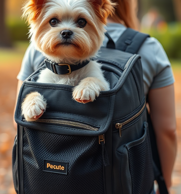 Pecute Pet Carrier Backpack, Dog Carrier Backpack, Expandable with Breathable Mesh for Small D