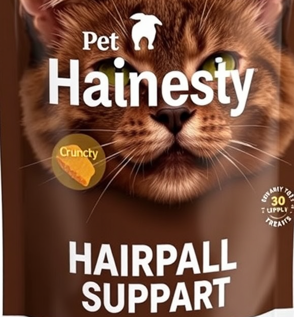 Pet Honesty Hairball Support Cat Treats, Crunchy & Creamy, 30-Day Supply