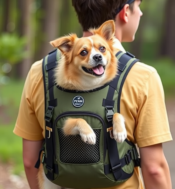 PetAmi Adjustable Cat & Dog Front Chest Carrier Backpack, Ventilated for Hiking & Camping, Max