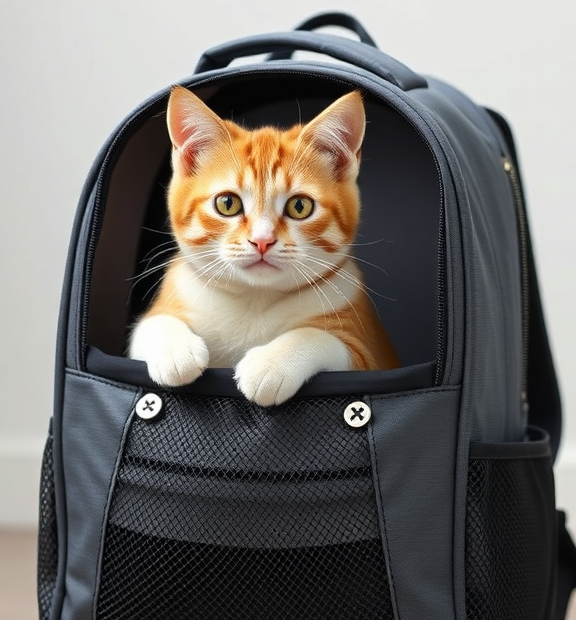 Portable Cat Carrier Backpack for Small Pets â€“ Foldable Breathable Design, Multifunctional Pet
