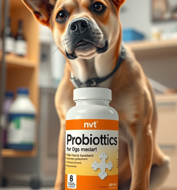 Probiotics for Dogs & Cats – Vet Created Cat & Dog Probiotic Supplement in Veterinary Clinic Scene
