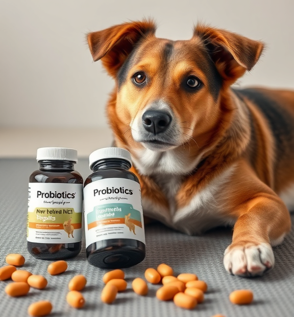 Probiotics for Dogs & Cats – Vet Created Cat & Dog Probiotic Supplement on Training Mat Flatlay