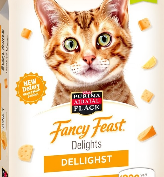 Purina Fancy Feast Delights with Cheddar, Chicken, Turkey & Whitefish, 24 × 3 oz