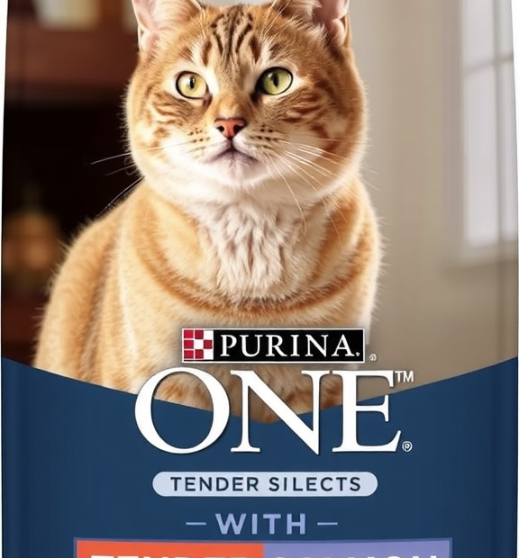 Purina ONE Tender Selects Blend Dry Cat Food with Salmon, 7 lb