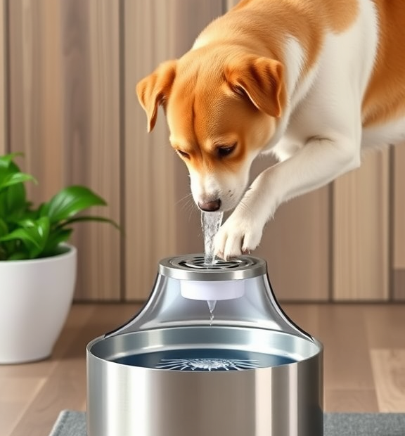 Veken Stainless Steel Automatic Pet Water Fountain, 95 oz, with Filters & Mat