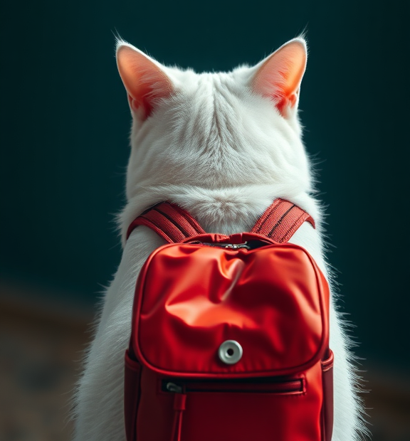 white cat backpack