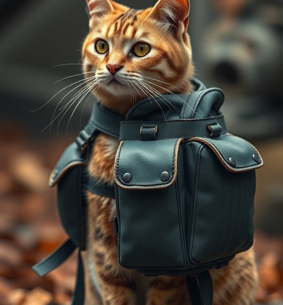 backpack on a cat