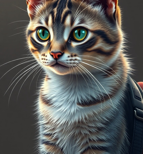 cat backpack art