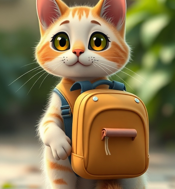 cat backpack cartoon