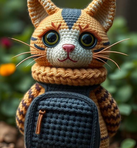 cat backpack crochet
