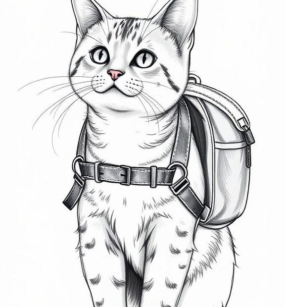 cat backpack draw