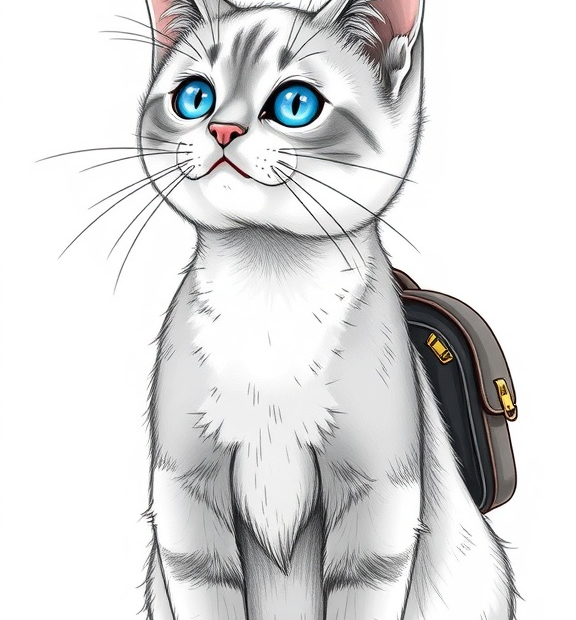 cat backpack drawing